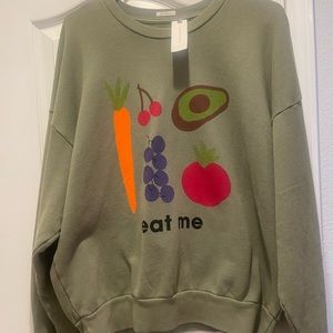 MOTHER Sweatshirt Fruit Veggie Anthropologie SZ L